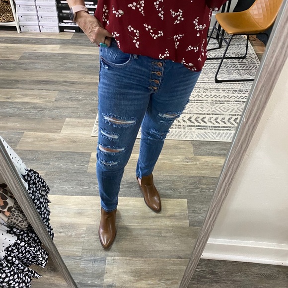 Sz 1-11 Special A jeans midrise exposed button NWT - Picture 7 of 8